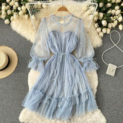 Cute Tulle Long Sleeve Dress Fashion Dress