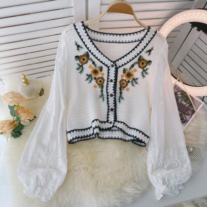 Cute Embroidered Crop Top