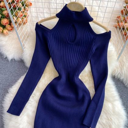 Stylish Off-shoulder Long-sleeved Tight-fitting..