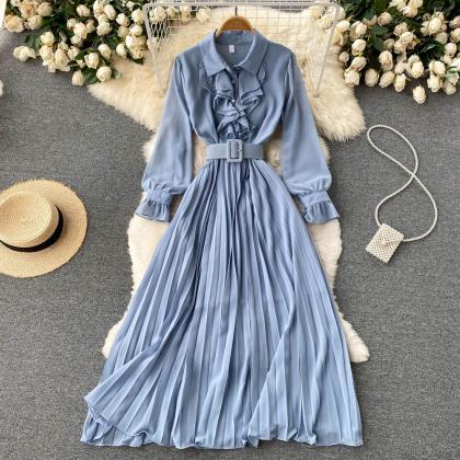 Elegant Chiffon Long Sleeve Dress Fashion Dress
