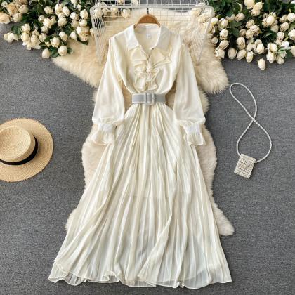 Elegant Chiffon Long Sleeve Dress Fashion Dress