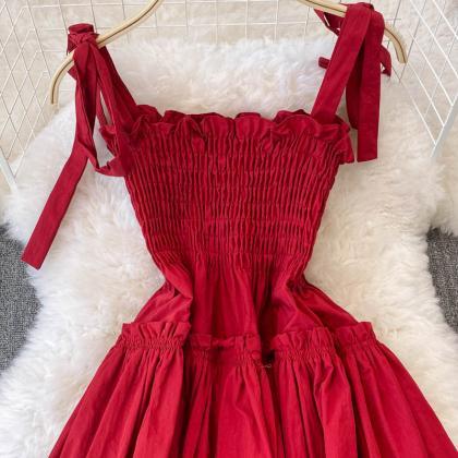 Red A Line Short Dress Fashion Girl Dress