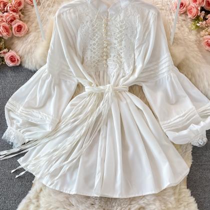 Sweet Lace Long Sleeve Dress Fashion Dress