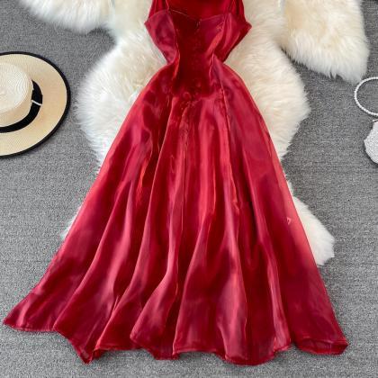 A-Line Lace Tulle Short Dress Red