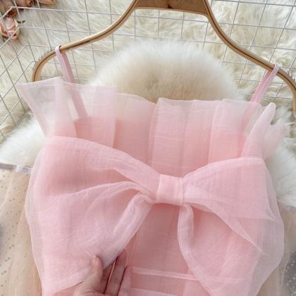 Cute Tulle Bow Long Sleeve Tops Crop Tops