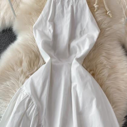 White A Line Backless Short Dress Fashion Dress