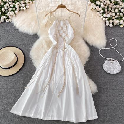 White A Line Backless Short Dress Fashion Dress