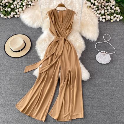 Stylish v neck neck long sleeve jum..