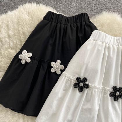Cute A Line Flower Skirt