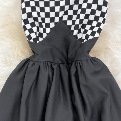 Black A Line Short Dress Fashion Girl Dress