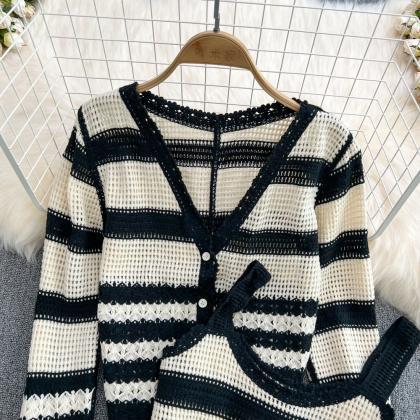 Stylish Two Piece Cardigan Sweater