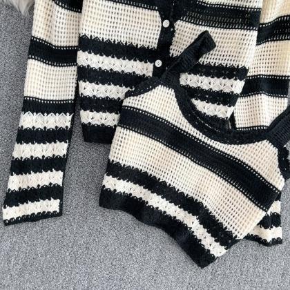 Stylish Two Piece Cardigan Sweater