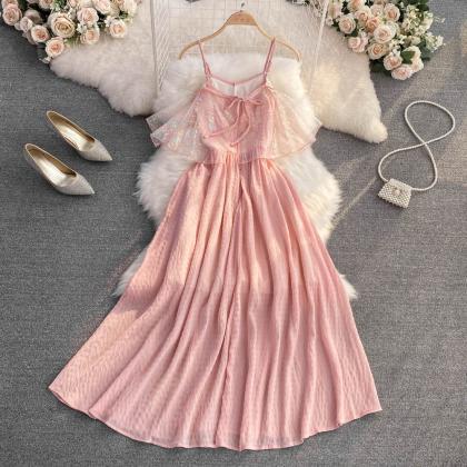Cute A Line Fashion Dress Pink Summer Dress