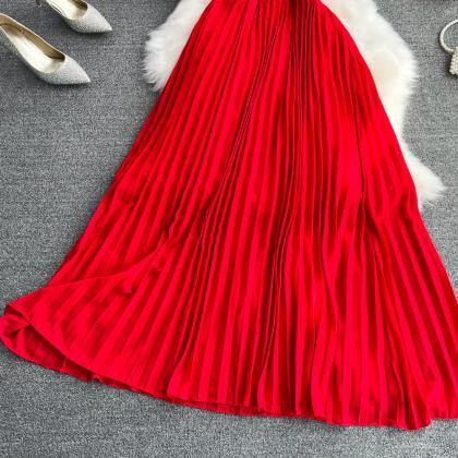 Red A Line Chiffon Dress Fashion Girl Dress