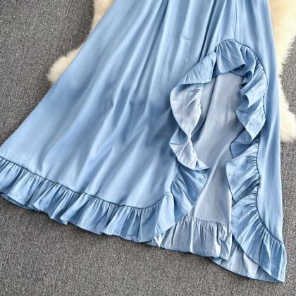 Cute Split Suspender Skirt