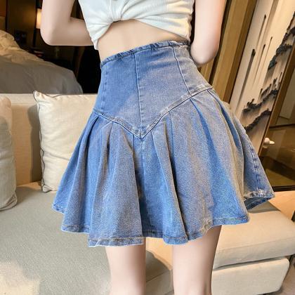 Cute Denim Skirt A Line Skirt