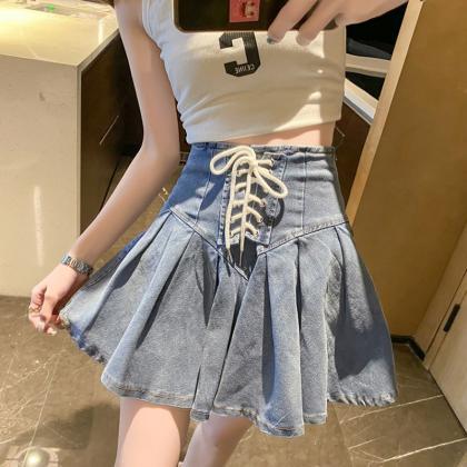 Cute Denim Skirt A Line Skirt