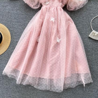 Cute tulle lace short dress fashion..