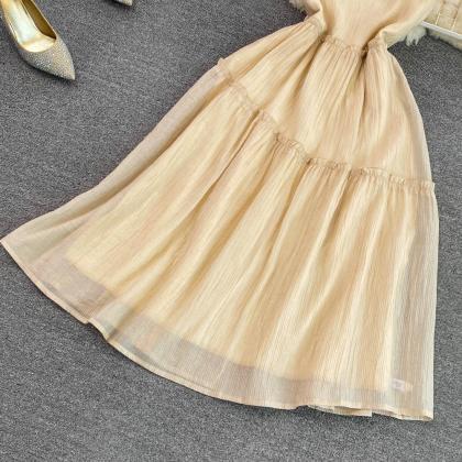 Champagne A-line Short Dress Fashion Dress
