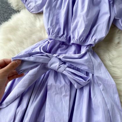 Purple A-line Short Dress Fashion Dress