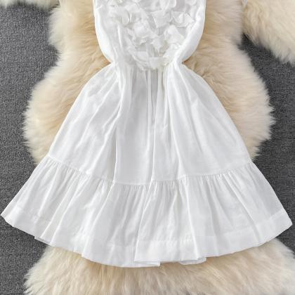 White A-line Short Dress Fashion Dress