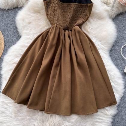 Cute Lace-Up Short Dress, A-Line Fa..
