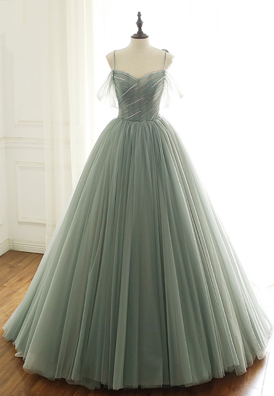 Elegant Tulle Long Prom Gown Formal Dress
