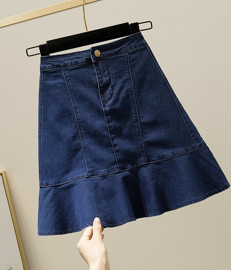 Cute A Line Denim Skirt