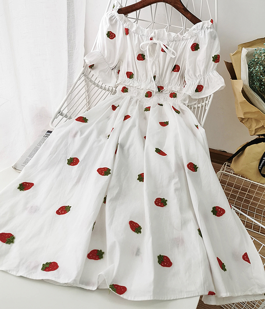 Cute A Line Fruit Dress Fashion Girl Dress