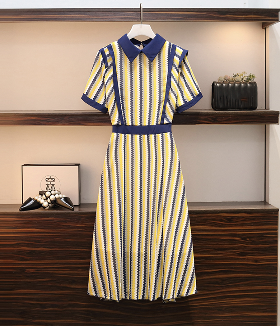 Stylish Chiffon Striped Dress Women's Dress