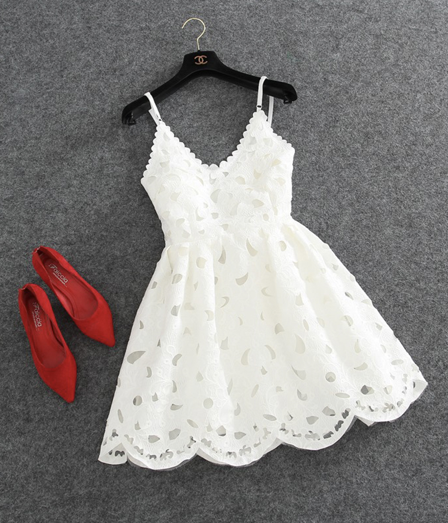 Cute V Neck Short Dress Mini Dress