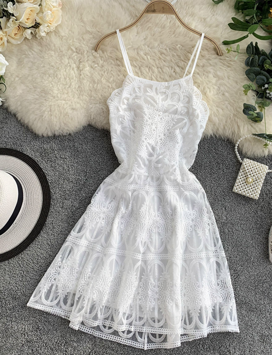 Cute Lace Short Dress Mini Dress