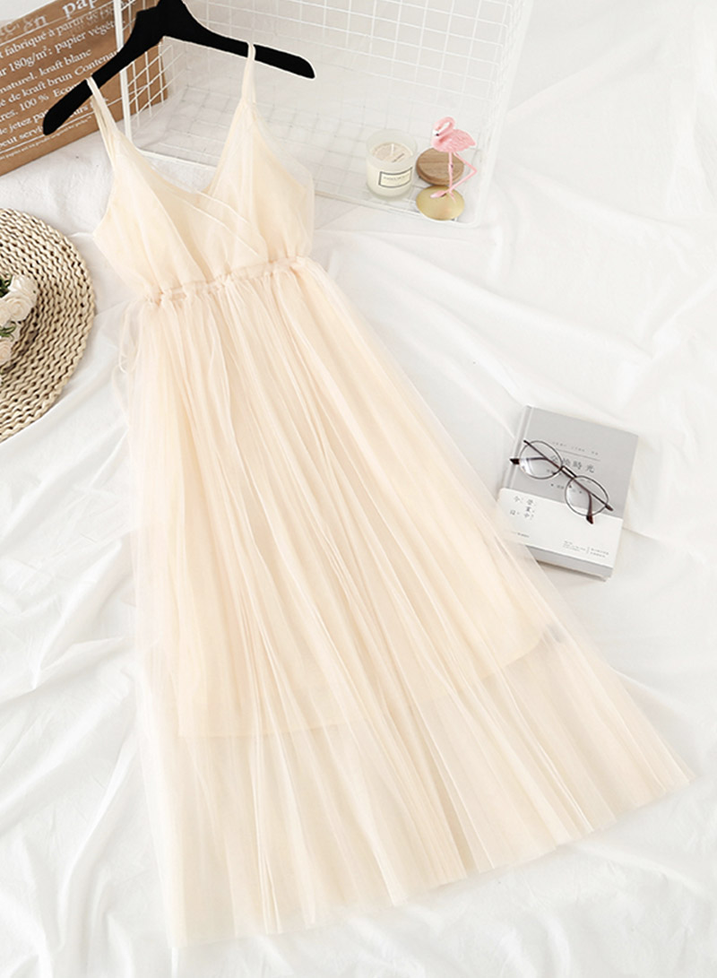 knee length dresses for ladies A-Line/Princess Applique Tulle Sleeveless V-Neck Sweep Train Dresses US6 / Custom Color main image 0