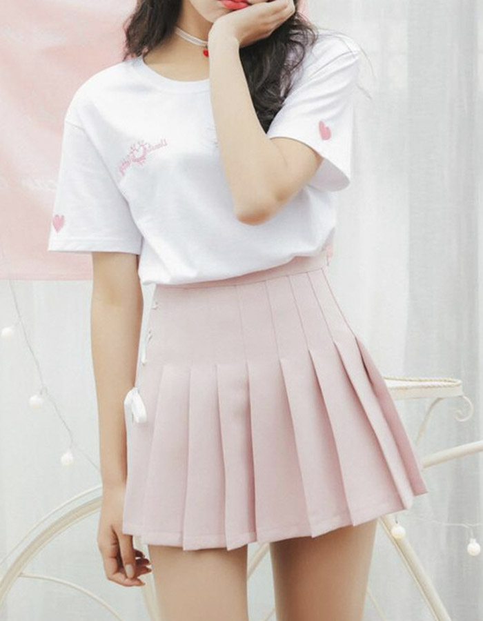 Cute Side Bow Pleated Skirt on Luulla