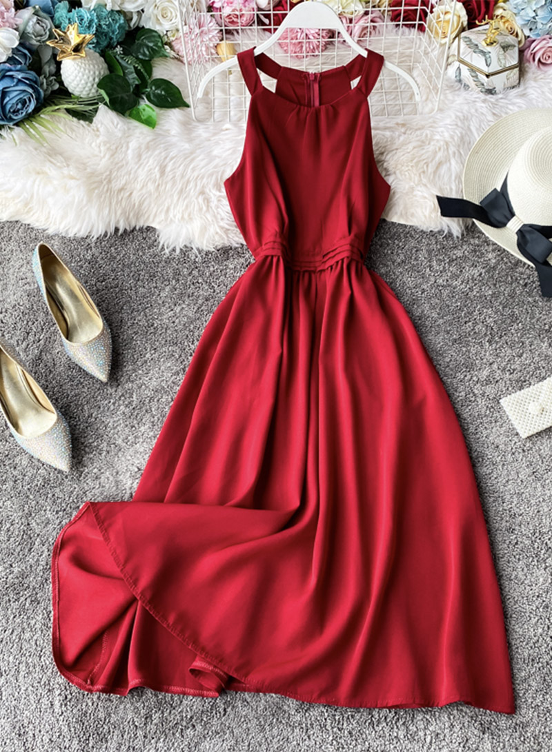 Red A Line Sleeveless Summer Dress Fashion Dress on Luulla