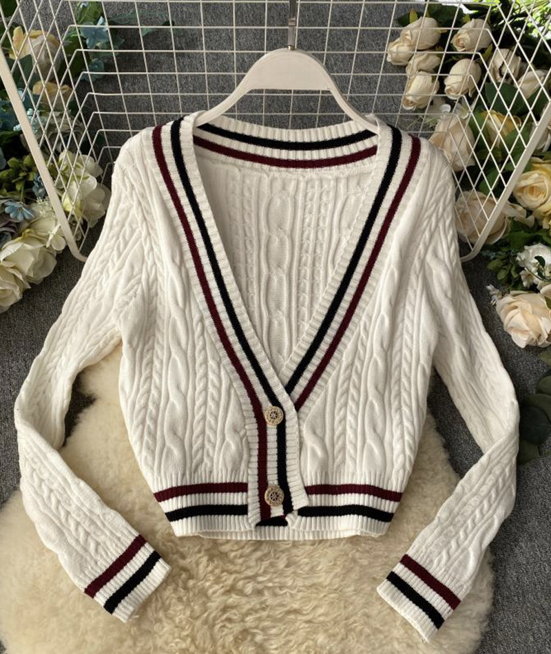 Style V Neckline Loose Sweater Long Sleeve Sweater Sweater Coat Spring And Autumn Clothing