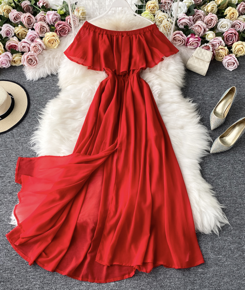 A-line Chiffon Dress With Jacket Red Plus Size main image 1