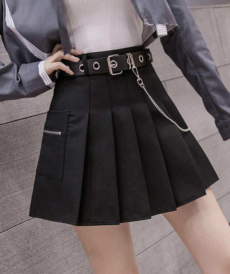 Stylish A Line Short Skirt Pleated Skirt