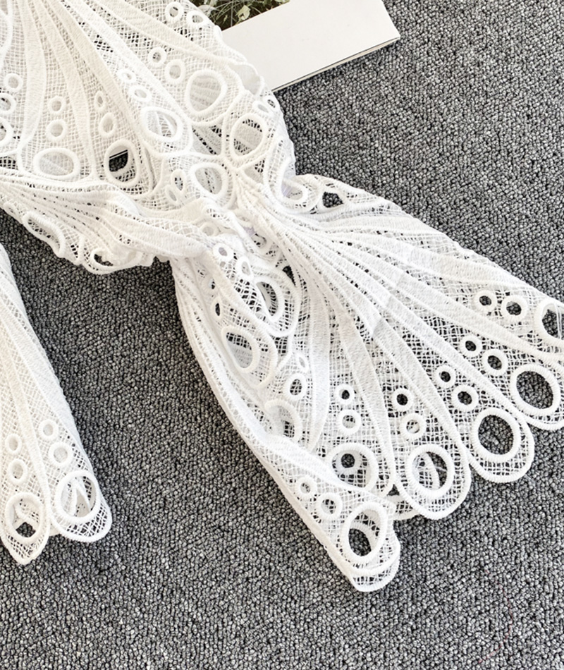 Hollow lace mesh top