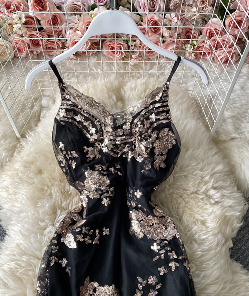 Black Sequins Short Dress Party Dress on Luulla