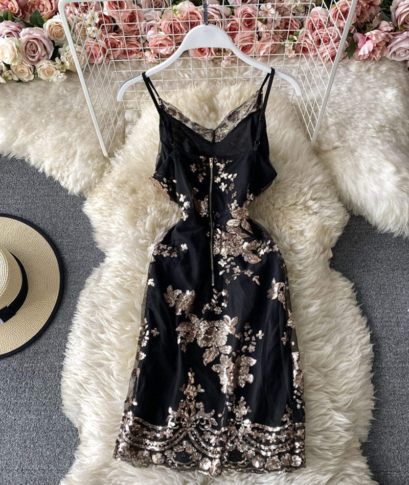 Black Sequins Short Dress Party Dress on Luulla