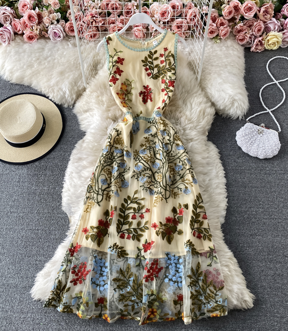 Cute A Line Embroidery Dress