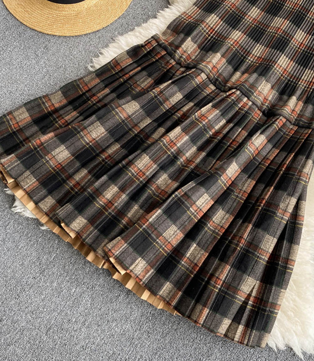 Cute A Line Plaid Skirt on Luulla