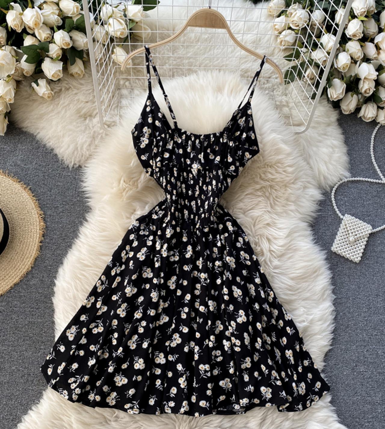 Black Floral Enchanted A-Line Dress