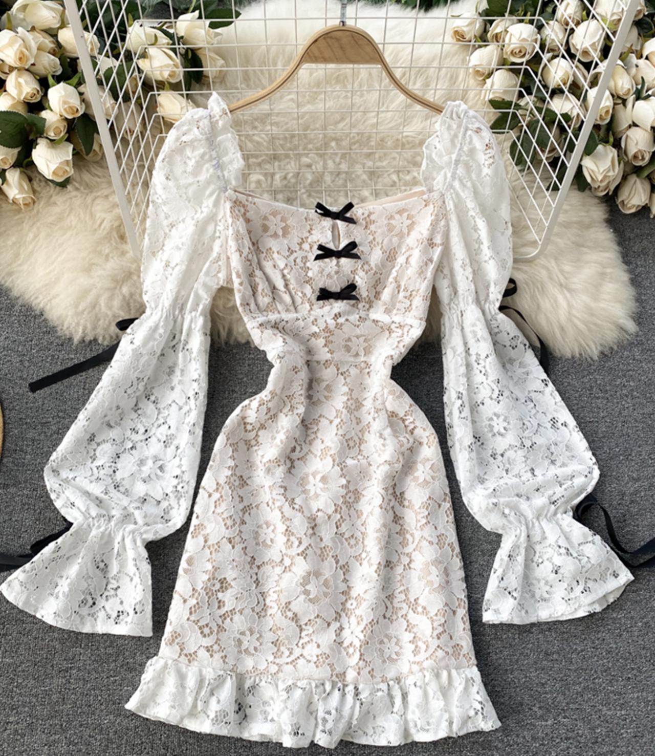 Cute Lace Long Sleeve Dress