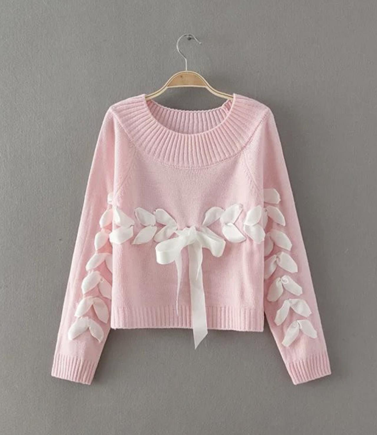Cute Lace Up Sweater