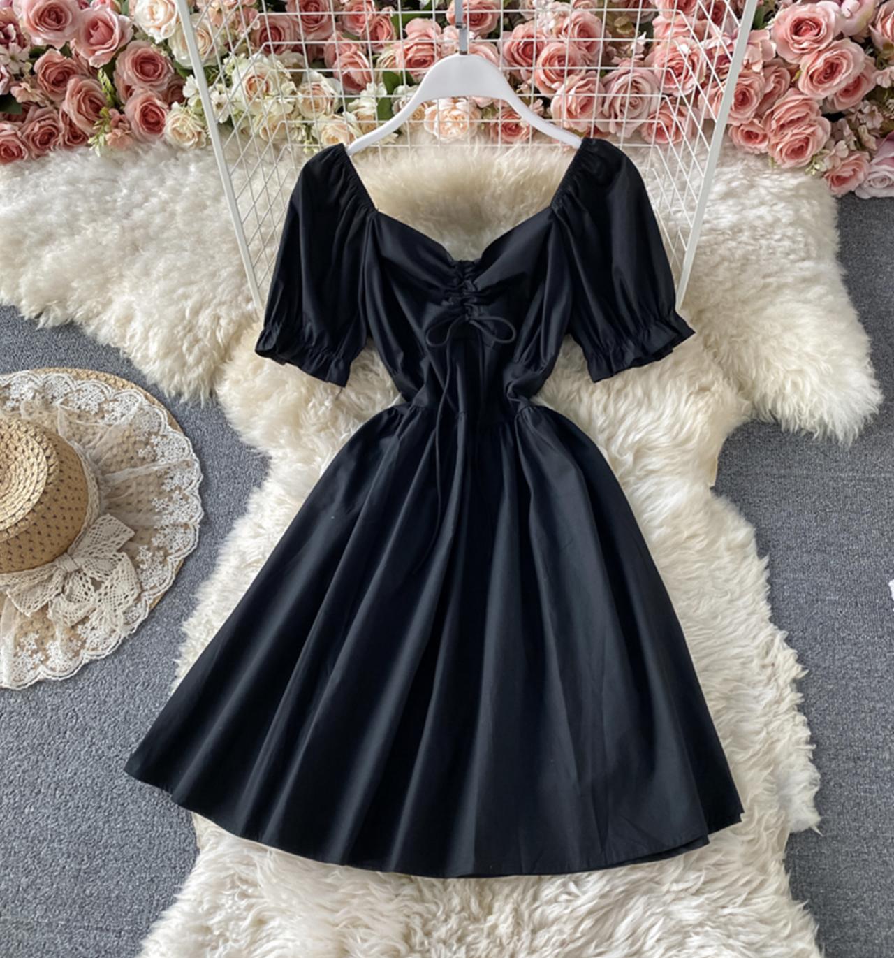 Black A Line Short Dress Party Dress