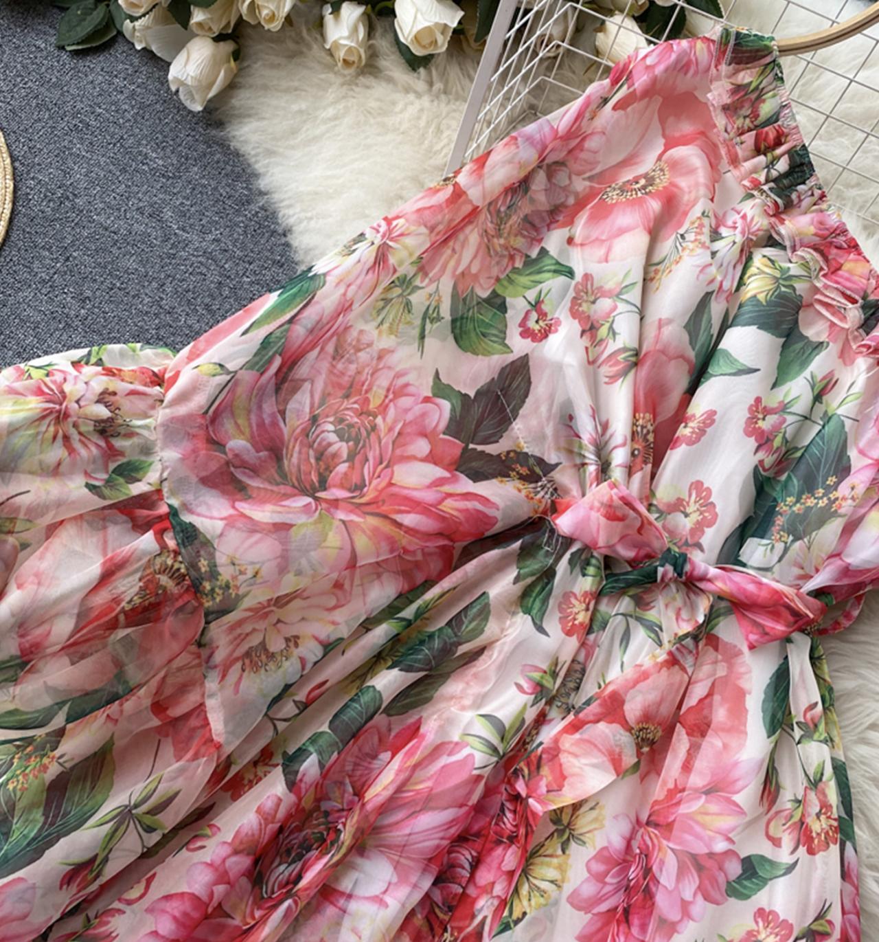 A-line one shoulder silk dress