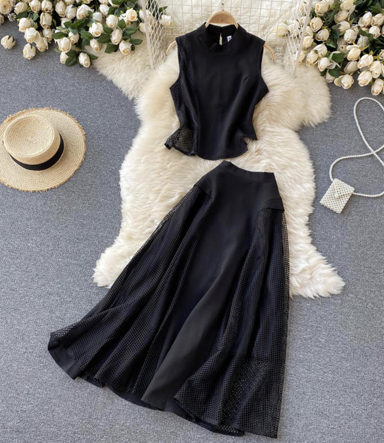 Black Two Pieces Dress Fashion Dress