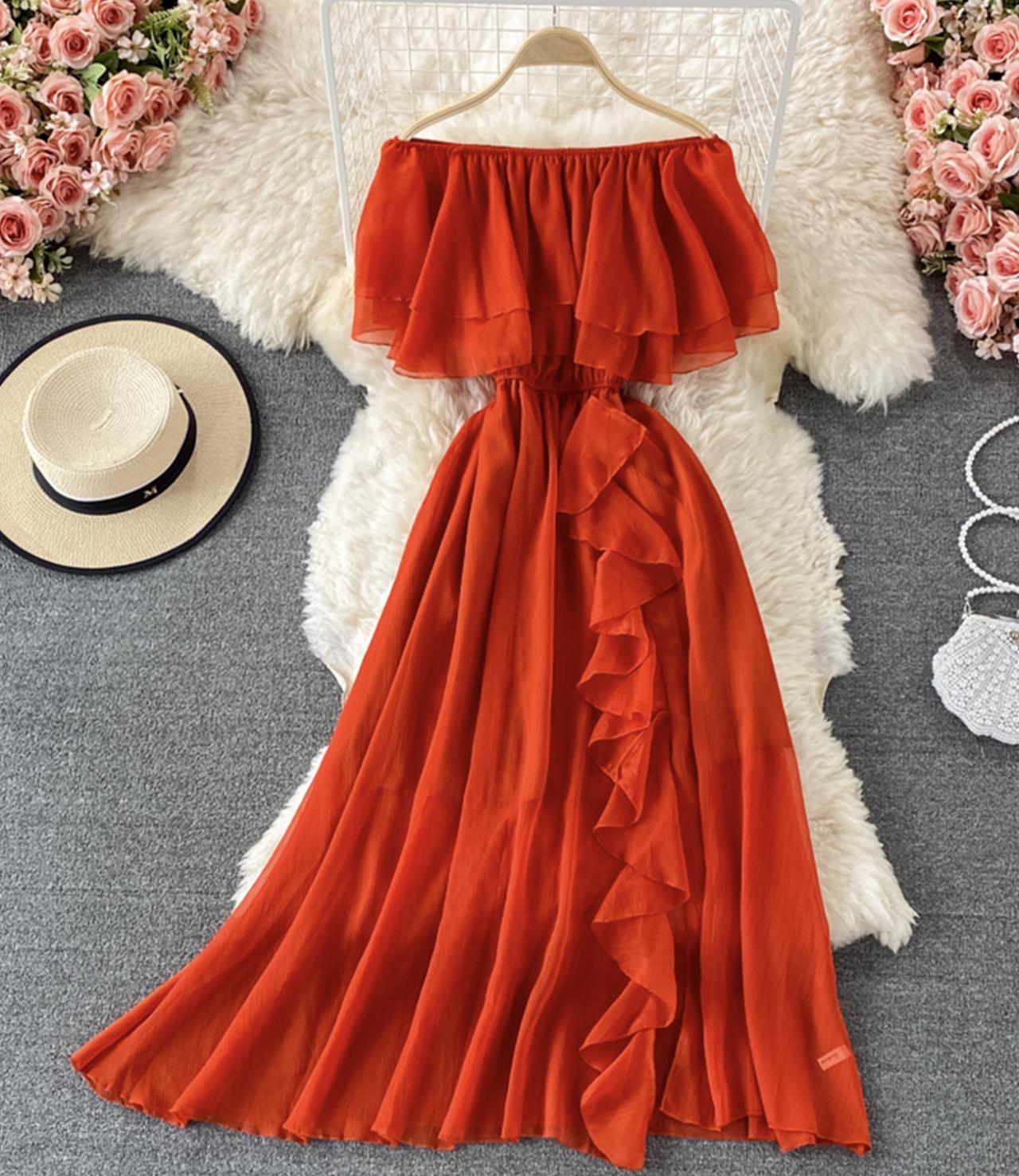 Cute Off Shoulder High-Low A-Line Girl's Dress with Lace and Sequins main image 0
